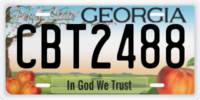 GA license plate CBT2488