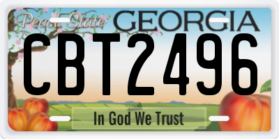 GA license plate CBT2496