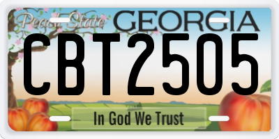 GA license plate CBT2505