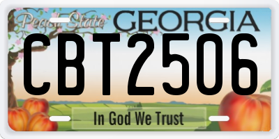 GA license plate CBT2506