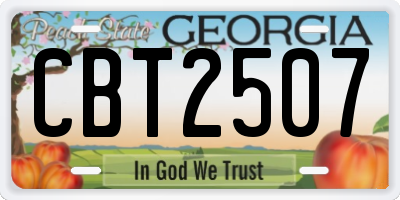 GA license plate CBT2507