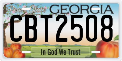 GA license plate CBT2508