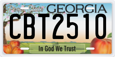 GA license plate CBT2510