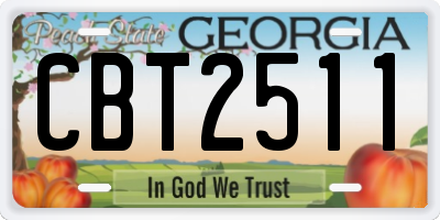 GA license plate CBT2511