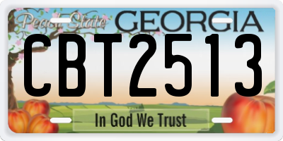 GA license plate CBT2513