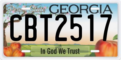 GA license plate CBT2517