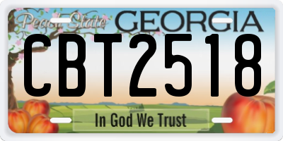 GA license plate CBT2518