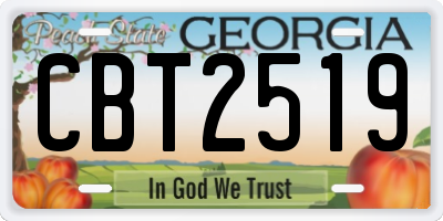 GA license plate CBT2519
