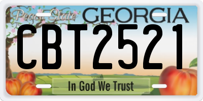 GA license plate CBT2521