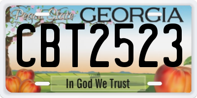 GA license plate CBT2523