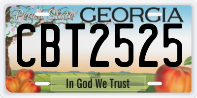 GA license plate CBT2525