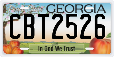 GA license plate CBT2526