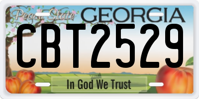 GA license plate CBT2529