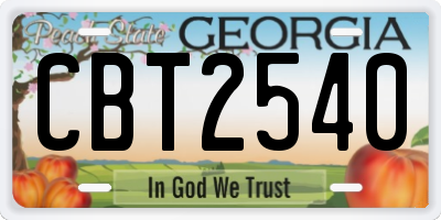 GA license plate CBT2540