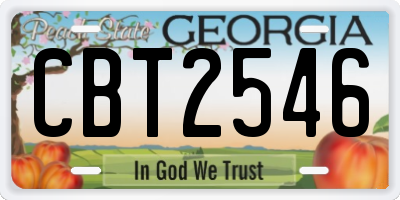 GA license plate CBT2546