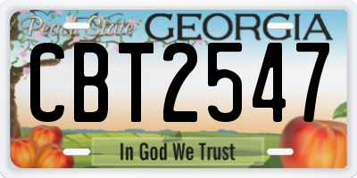 GA license plate CBT2547