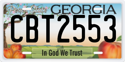 GA license plate CBT2553