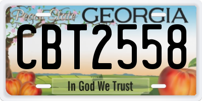 GA license plate CBT2558