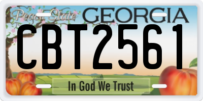 GA license plate CBT2561
