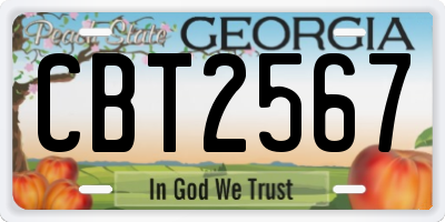 GA license plate CBT2567