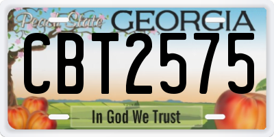 GA license plate CBT2575