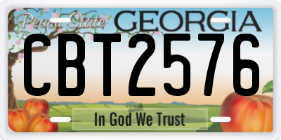 GA license plate CBT2576