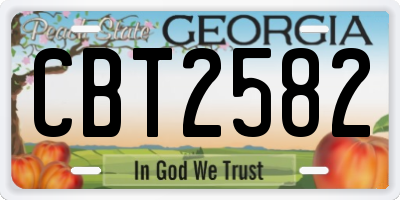GA license plate CBT2582