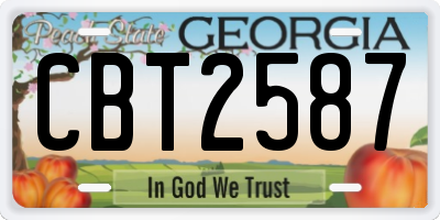 GA license plate CBT2587