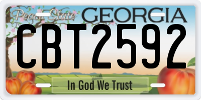 GA license plate CBT2592