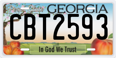 GA license plate CBT2593