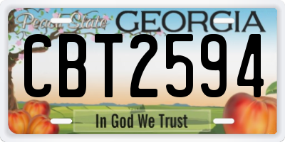 GA license plate CBT2594