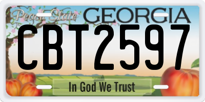 GA license plate CBT2597