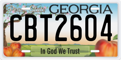 GA license plate CBT2604