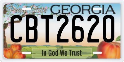 GA license plate CBT2620