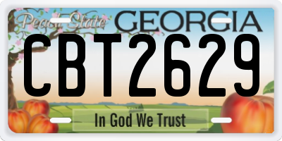 GA license plate CBT2629