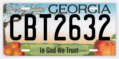 GA license plate CBT2632