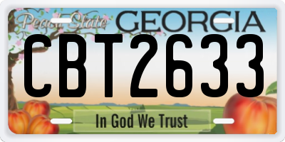 GA license plate CBT2633