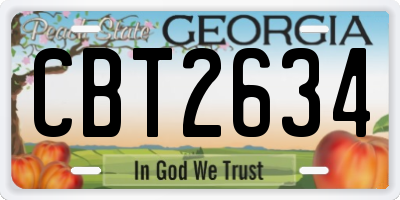 GA license plate CBT2634