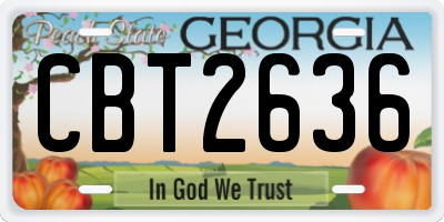 GA license plate CBT2636