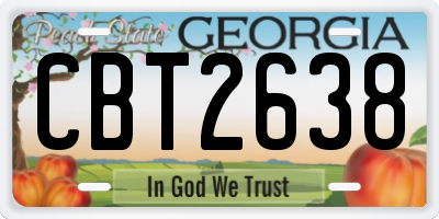 GA license plate CBT2638