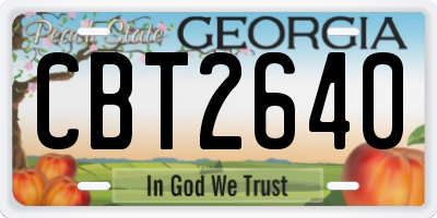 GA license plate CBT2640