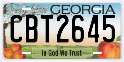 GA license plate CBT2645
