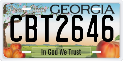 GA license plate CBT2646