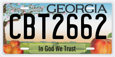 GA license plate CBT2662
