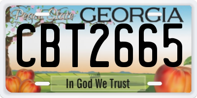 GA license plate CBT2665