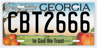 GA license plate CBT2666