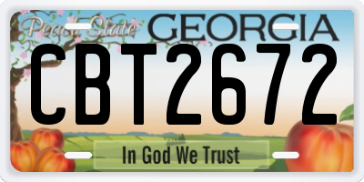 GA license plate CBT2672