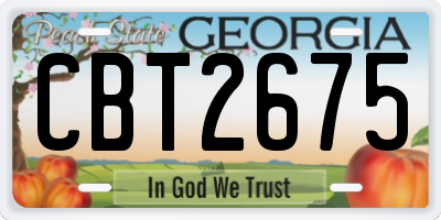 GA license plate CBT2675