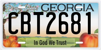GA license plate CBT2681