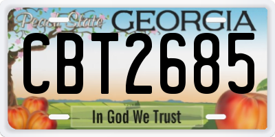 GA license plate CBT2685